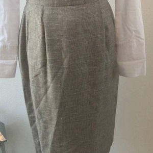 Liz Claiborne Collection  Cream/ Brown Pencil Skirt Size 10